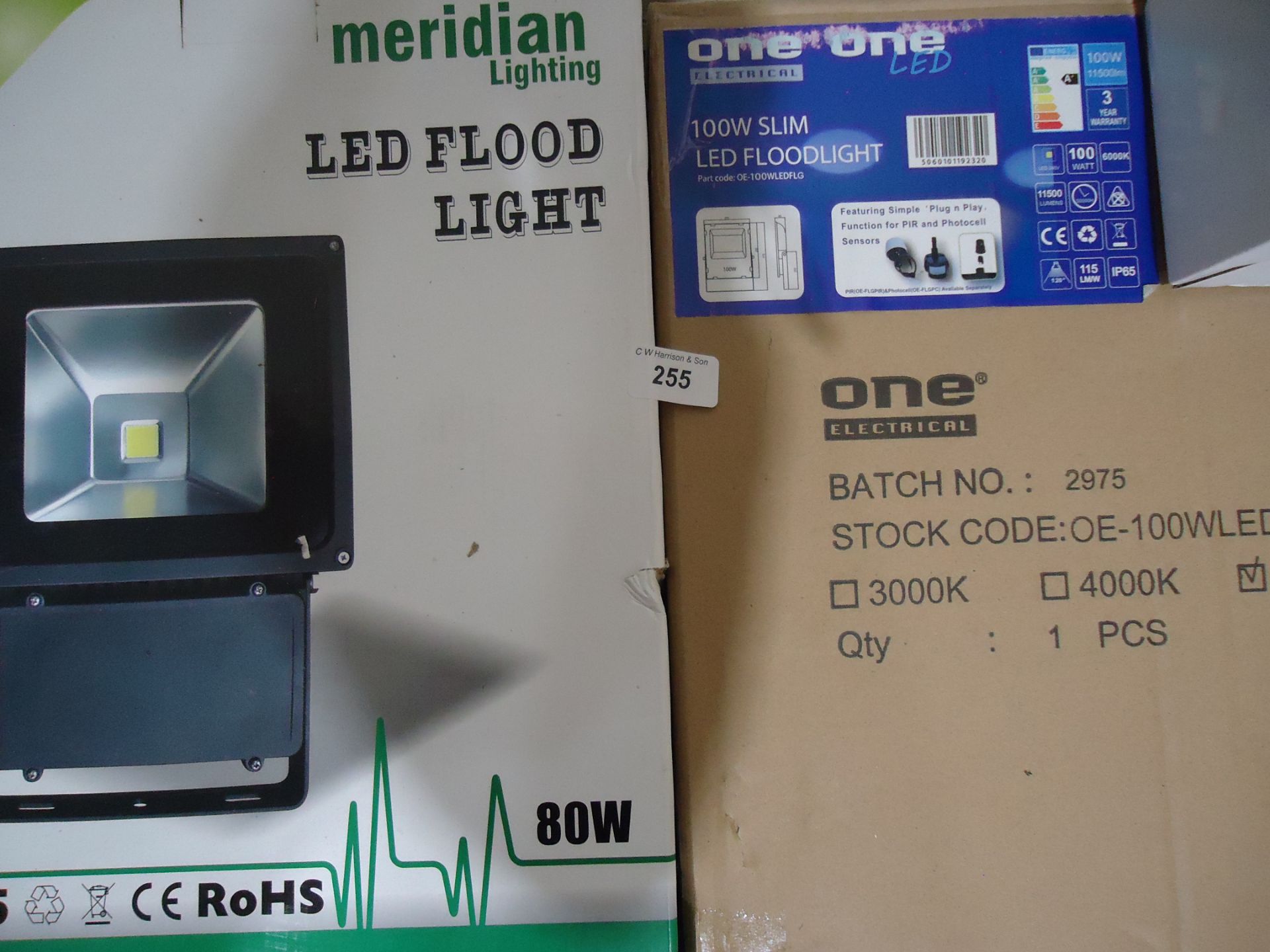 2 X HIGH WATTAGE LED FLOODLIGHTS