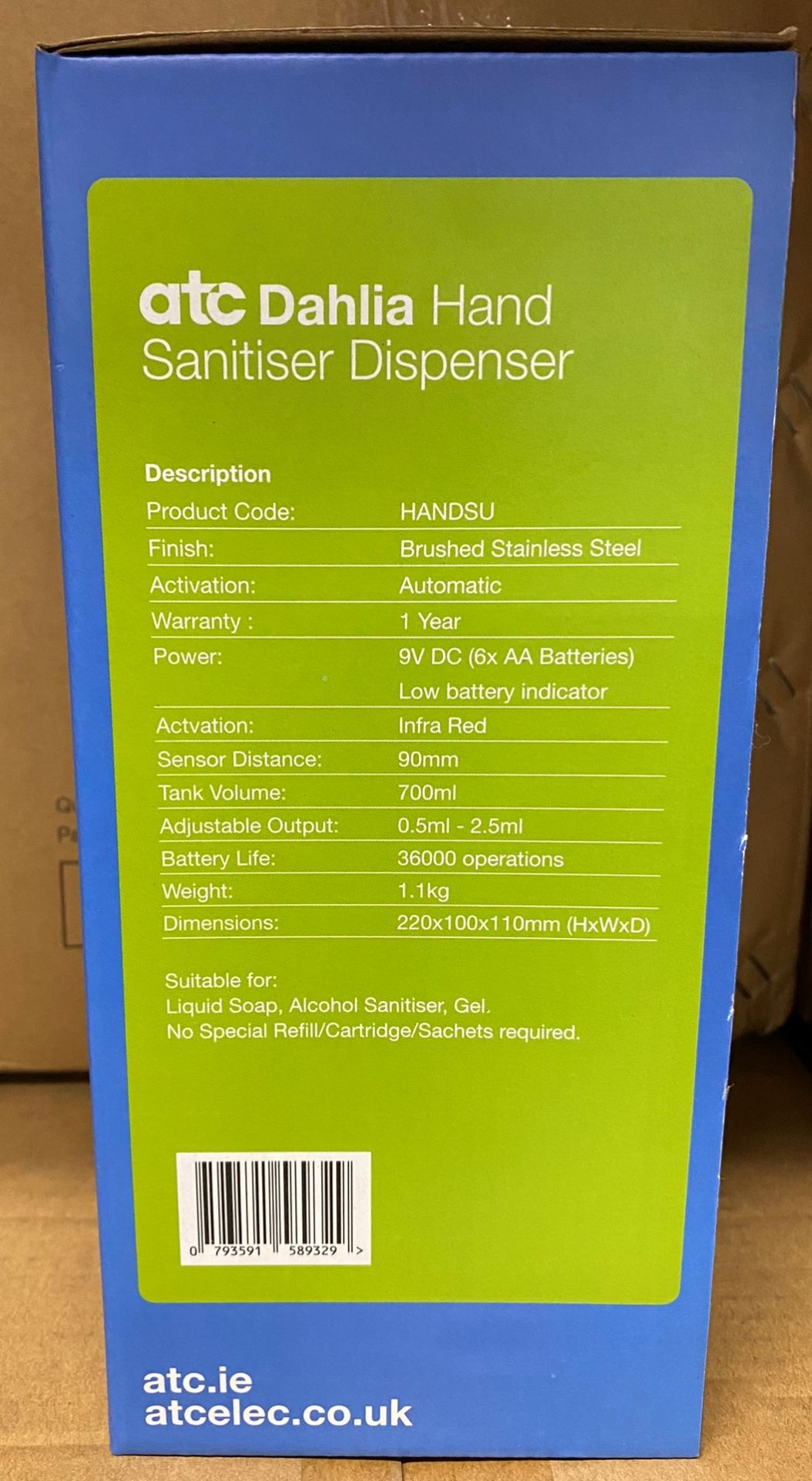 12 x ATC Dahlia Automatic Hand Soap Dispenser/Sanitiser Dispenser - (New, - Image 6 of 6