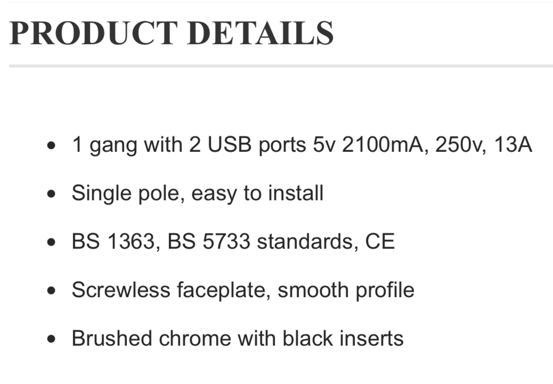 10 x Eurolite Concealed 6mm Satin Nickel Plate 1 Gang 13Amp DP Switched Sockets with 2. - Image 9 of 9