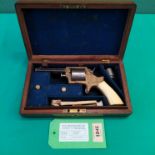 A cased Tranters patent seven shot revolver in .