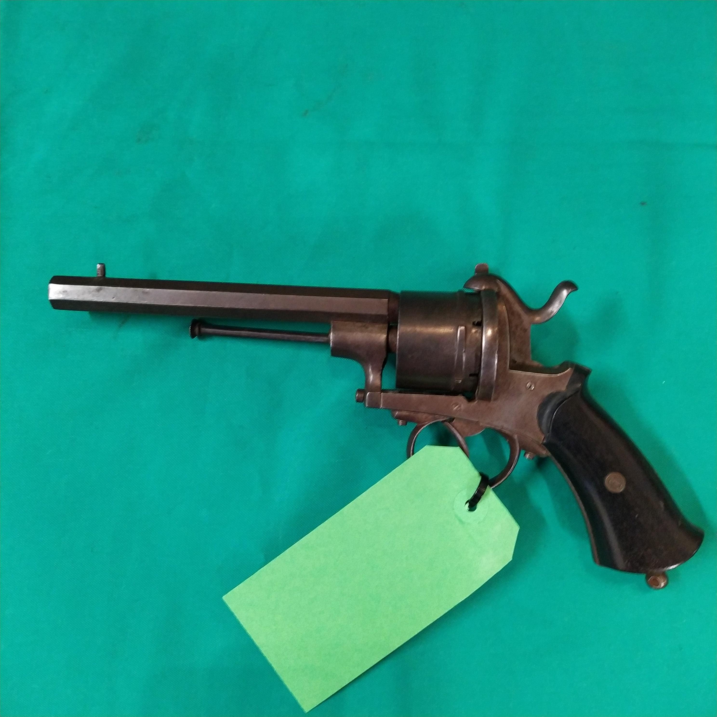 A 'Liege' proofed 12mm pin fire six shot double action revolver, - Image 2 of 2
