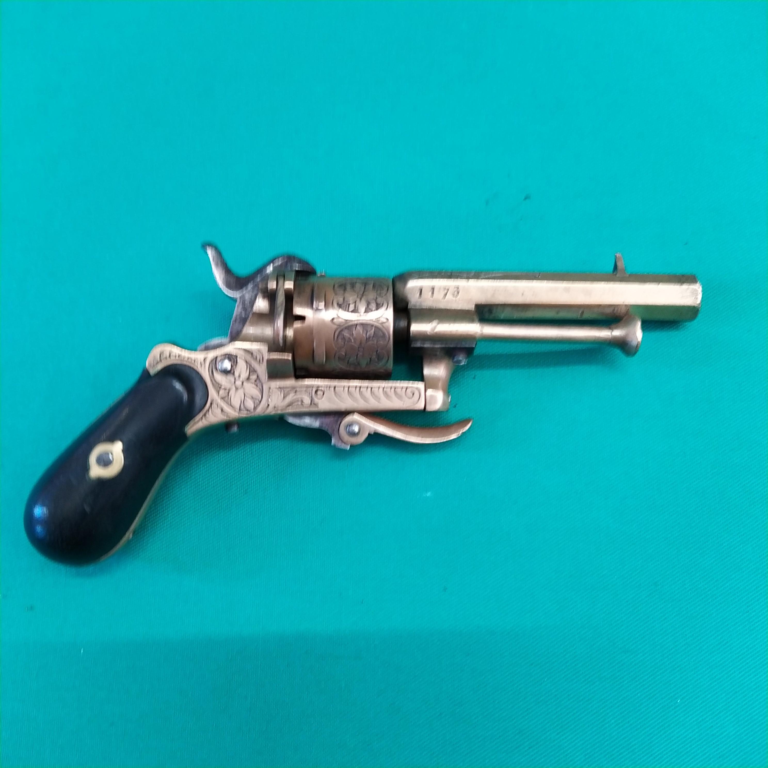 A baby six shot 5mm pin fire revolver, 5 1/4" overall with a 2 1/2" barrel, S/No. - Image 2 of 5