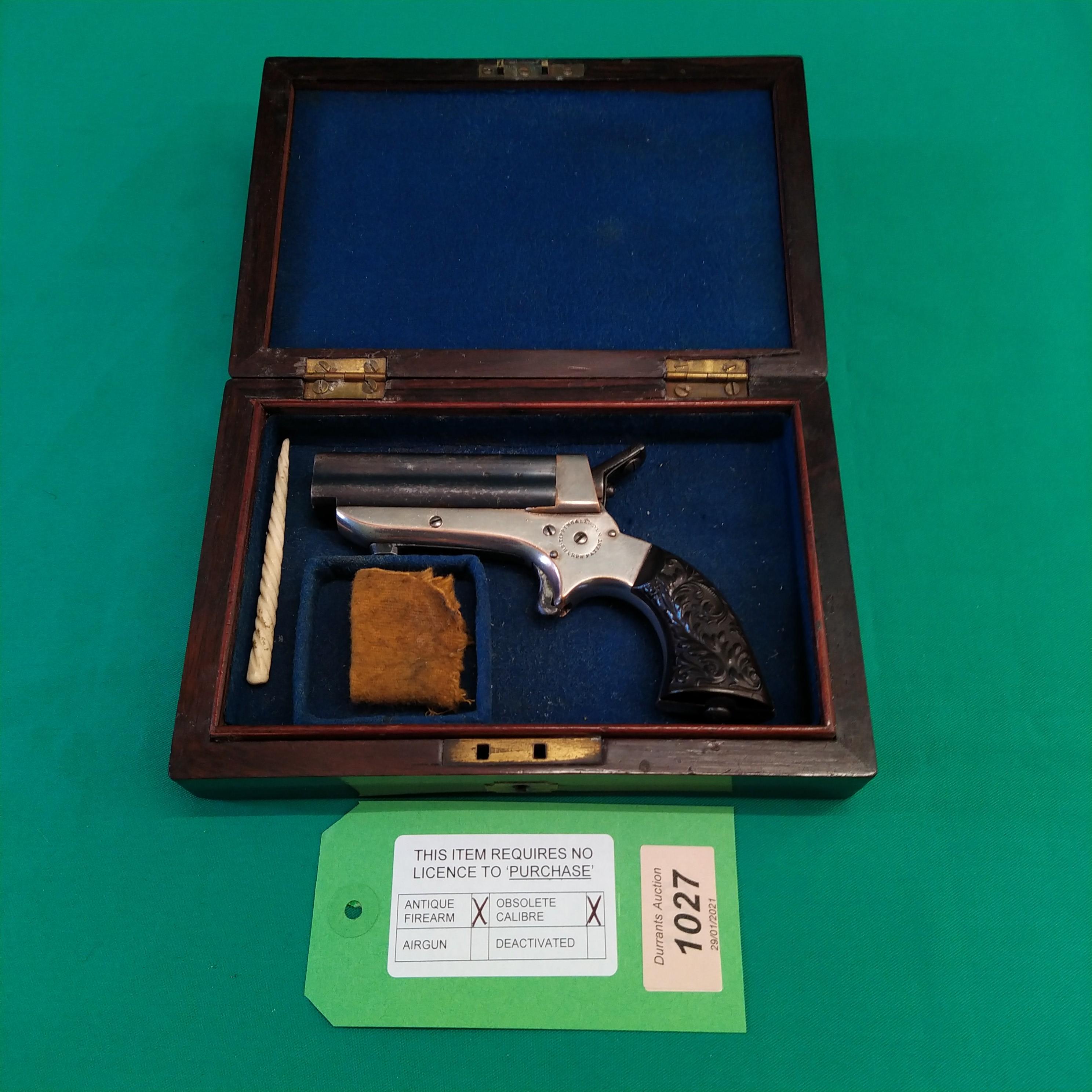 A Tippings & Lawden (Sharps patent) model 2, four barrel pepperbox in .30 rim fire cal, S/No.