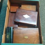 A quantity of antique/vintage boxes for possible casing of pistols etc