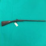 A pin fire double barrel shotgun with 30" barrels of approx 16 bore,