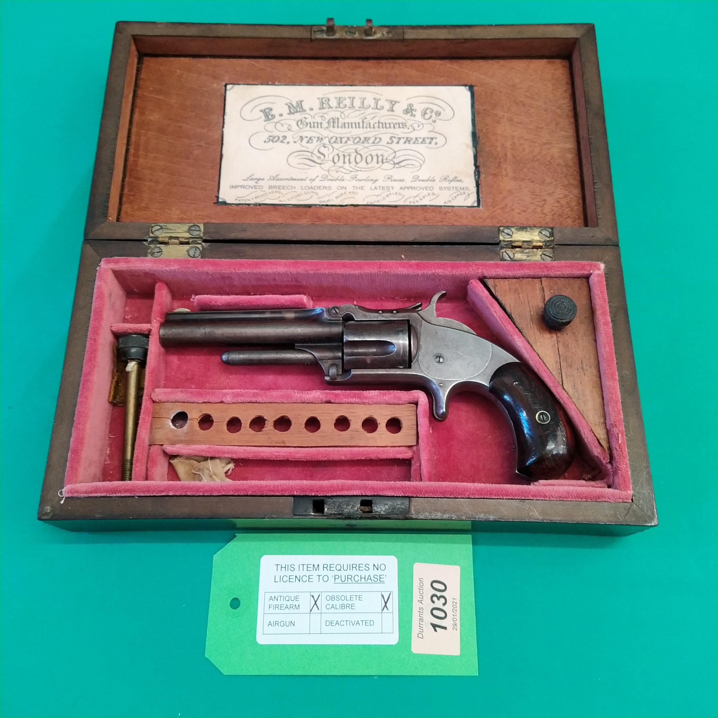 A Smith & Wesson model 1-1/2 second issue revolver, S/No.67559 1868-1875 in .