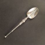 A large silver anointment spoon by Levi & Salaman, Birmingham 1901, approx 9" long,
