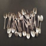 A large quantity of silver teaspoons, various dates and makers,