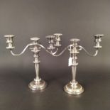 A pair of silver plated Barker Ellis candelabra,