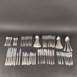 An eight place setting silver canteen, all eighty three items having matching hallmarks,