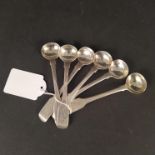 A set of six Georgian silver condiment spoons, hallmarked Sheffield 1827,