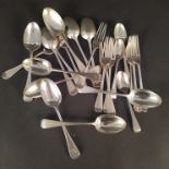 A part canteen of silver cutlery by George Adams, consisting of eleven spoons,