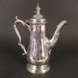 A George III silver coffee pot, London 1764, (makers mark possibly BB although it is rubbed,