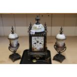 A late 19th Century French clock garniture by A D Moudin,