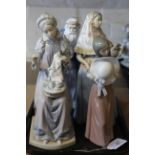 Four vintage Lladro porcelain figurines including Old Father Time Millennium issue,