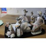 Eleven vintage Lladro porcelain figurines dating from the 1970's,