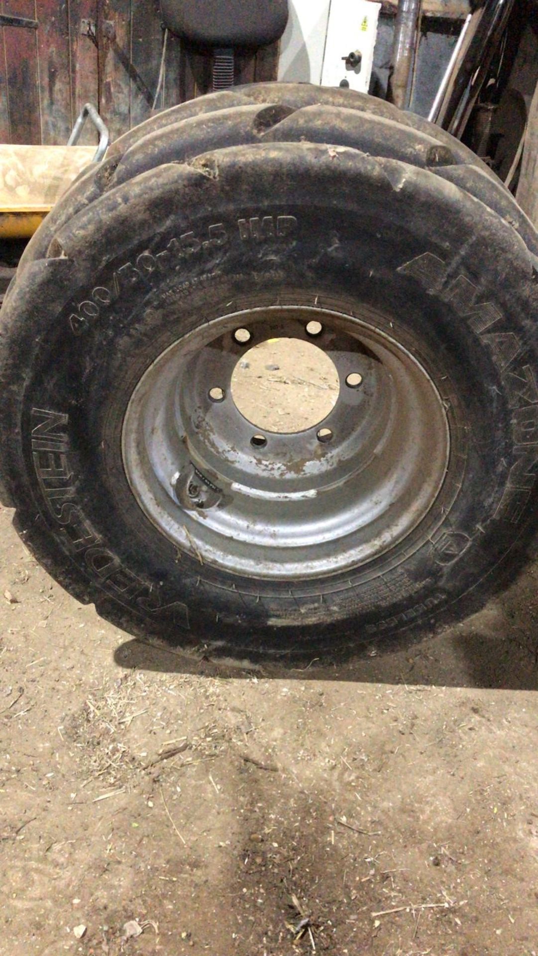 400/50-15.5 Tyre and Wheel. Stored near Chatteris, Cambridge.