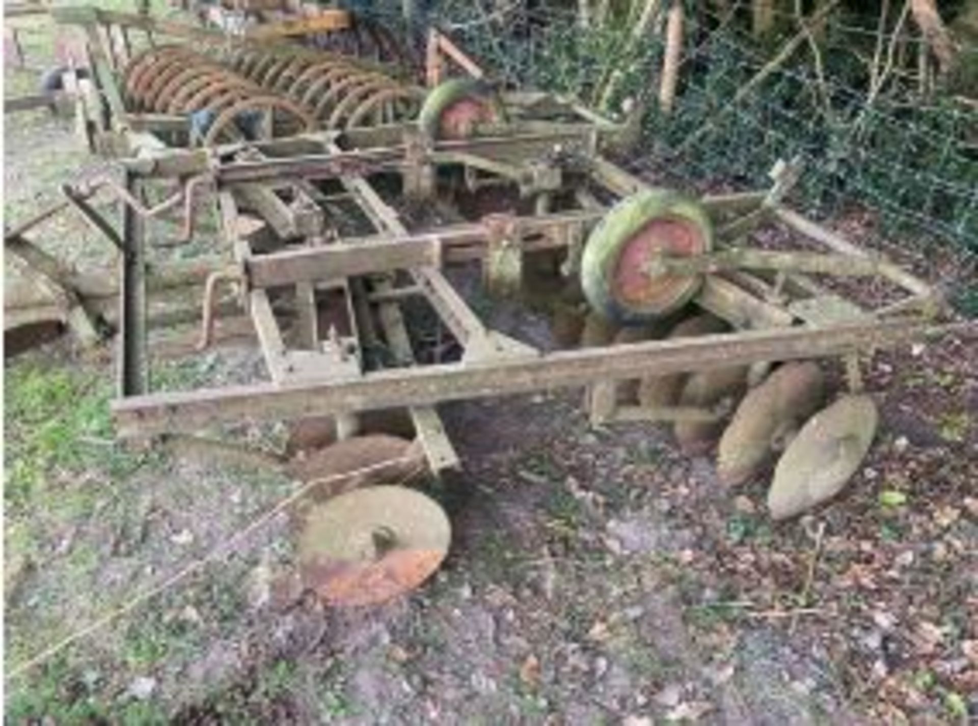 Set of tow along discs. Stored near Goring Heath, Reading. No VAT on this lot.