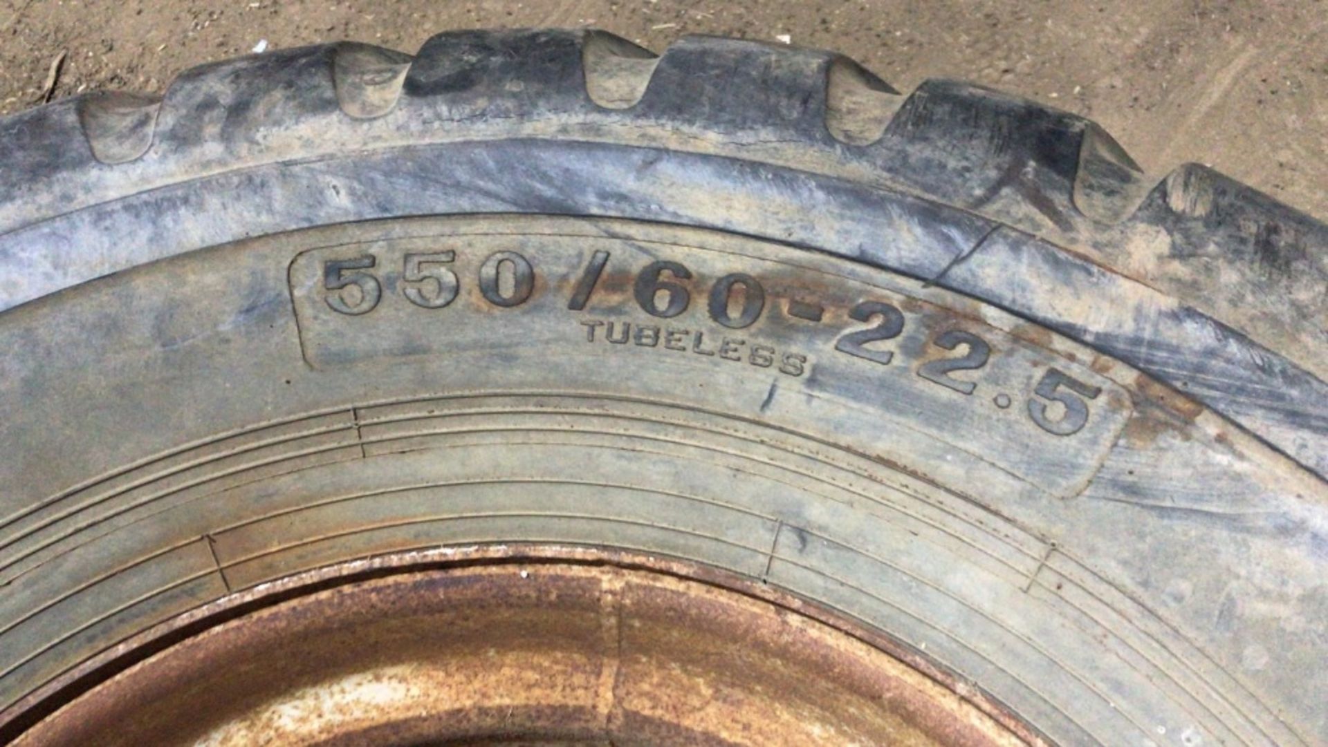 Pair of 550/60-22.5 Flotation Tyres and rims. Stored near Chatteris, Cambridge. - Image 2 of 4