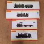 Four Hornby 00 gauge engines, R2503 Southern 357, R2711X Southern 729,