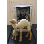A Steiff camel 1528 together with a small Steiff camel and a boxed 100th anniversary JC Penny bear