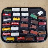 Hornby tin plate advertising wagons plus other wagons
