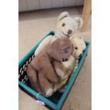 Three vintage Teddy bears, two straw stuffed (all playworn and damage),