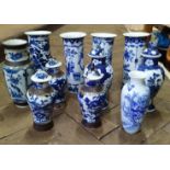 A large selection of late 18th/early 19th Century vases including four cylinder vases (one as