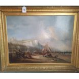 A 19th Century British school unsigned oil on canvas of Dover beach,