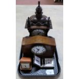 A mahogany case mantle clock, dial marked Davall London,