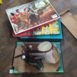 A vintage Hartland boxed plastic tea set together with Cluedo, The Battle of Waterloo,