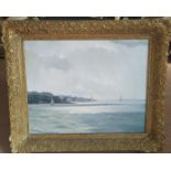 An oil on canvas in gilt frame of Castle Point, Cowes, Isle of Wight, signed W Howard Jarvis,