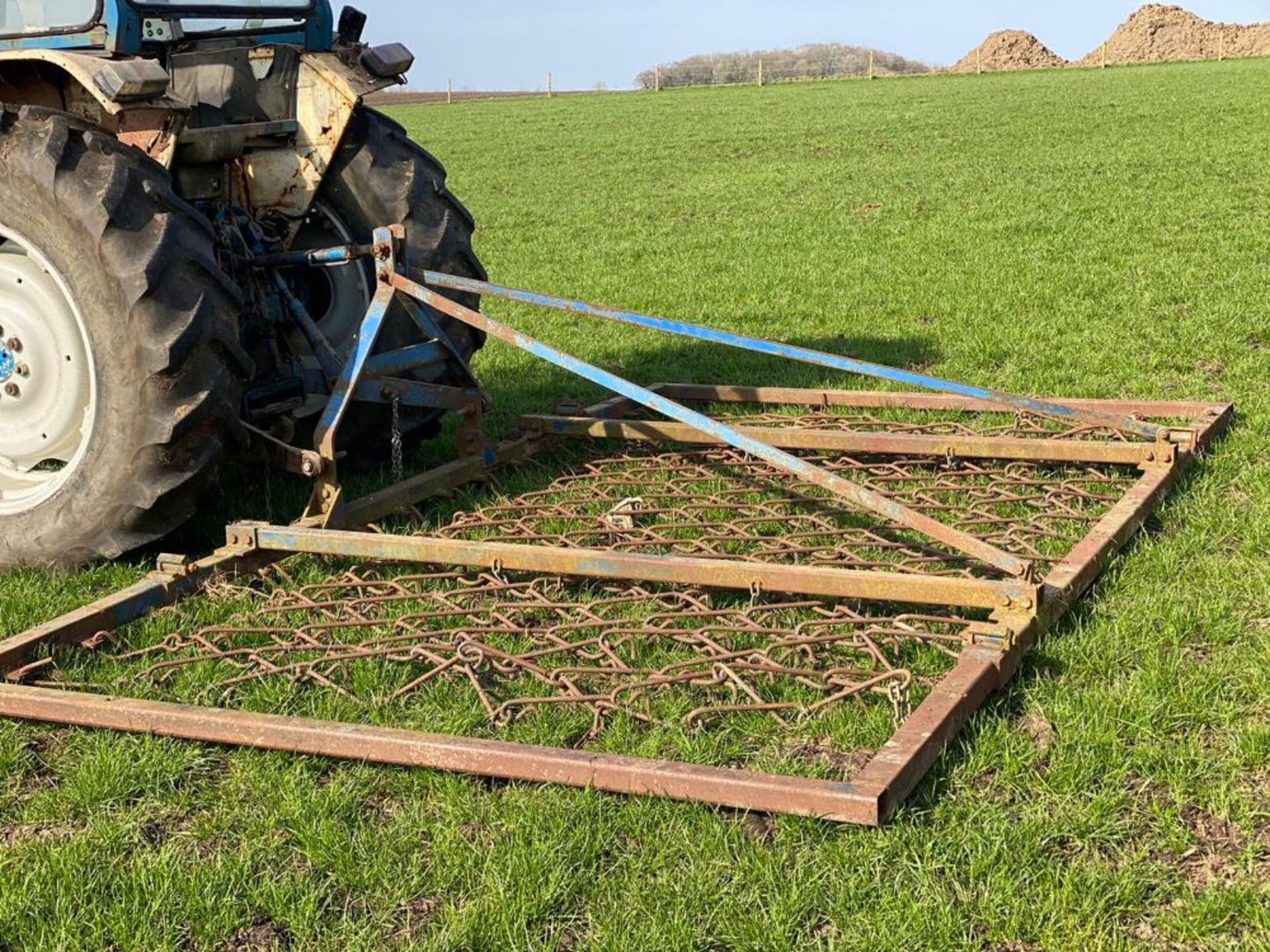 Mounted Folding Chain Harrows - good condition - 14 ft. Stored near Beccles, Suffolk.