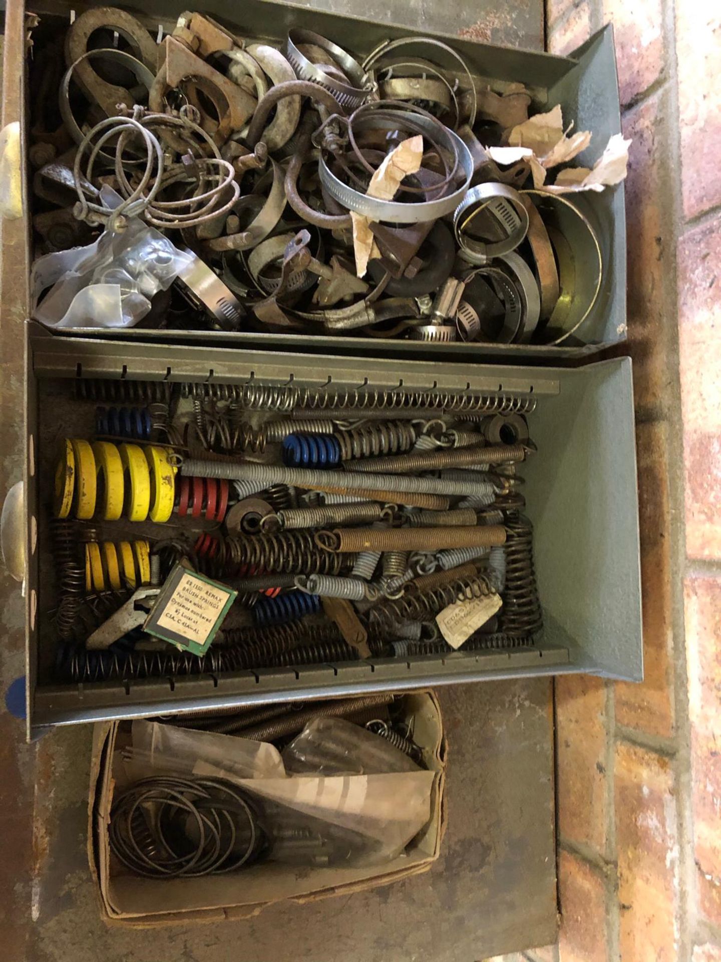 Quantity of fittings, hinges, locks, springs and jubilee clips. Stored Gorleston, Great Yarmouth. - Image 2 of 3