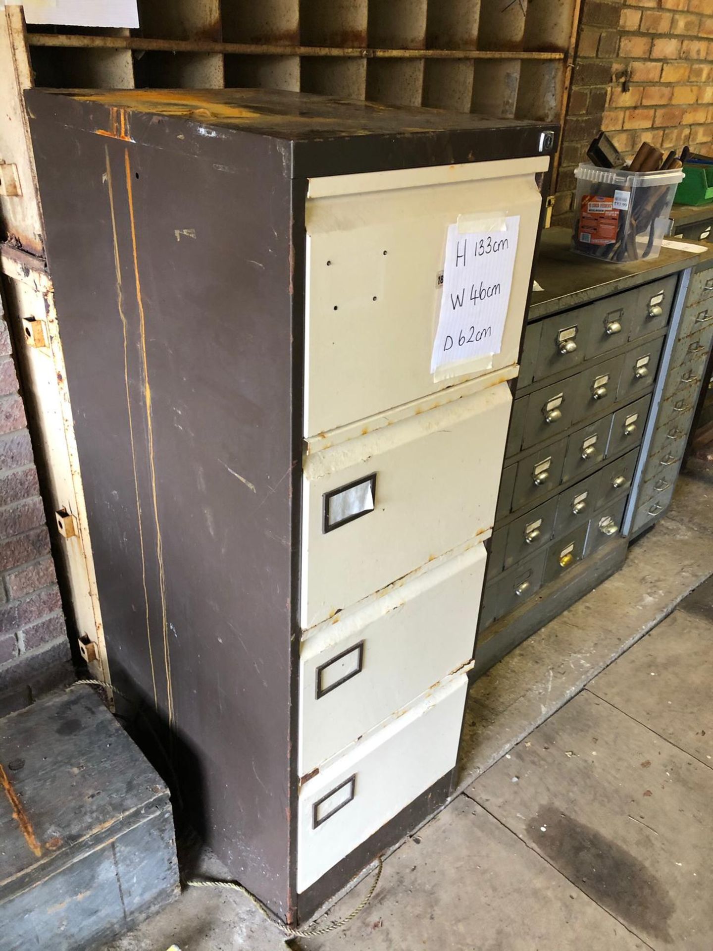 Metal Filing Cabinet - 133cm x 46cm x 62cm Stored Gorleston, Norfolk. No VAT on this lot.