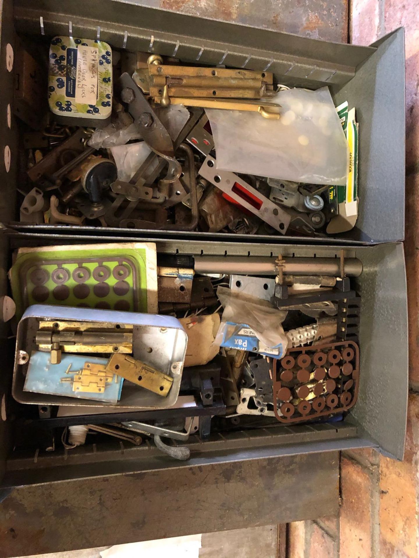 Quantity of fittings, hinges, locks, springs and jubilee clips. Stored Gorleston, Great Yarmouth. - Image 3 of 3