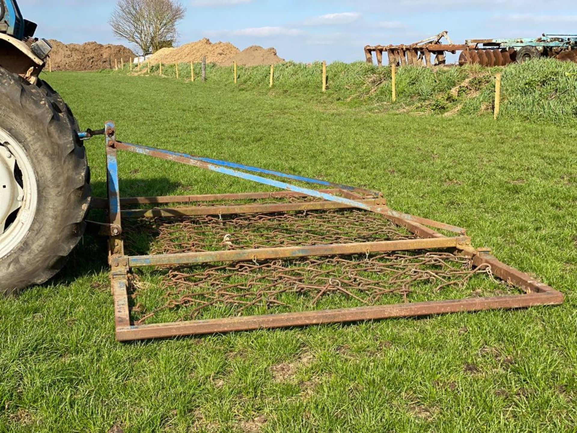 Mounted Folding Chain Harrows - good condition - 14 ft. Stored near Beccles, Suffolk. - Image 2 of 3