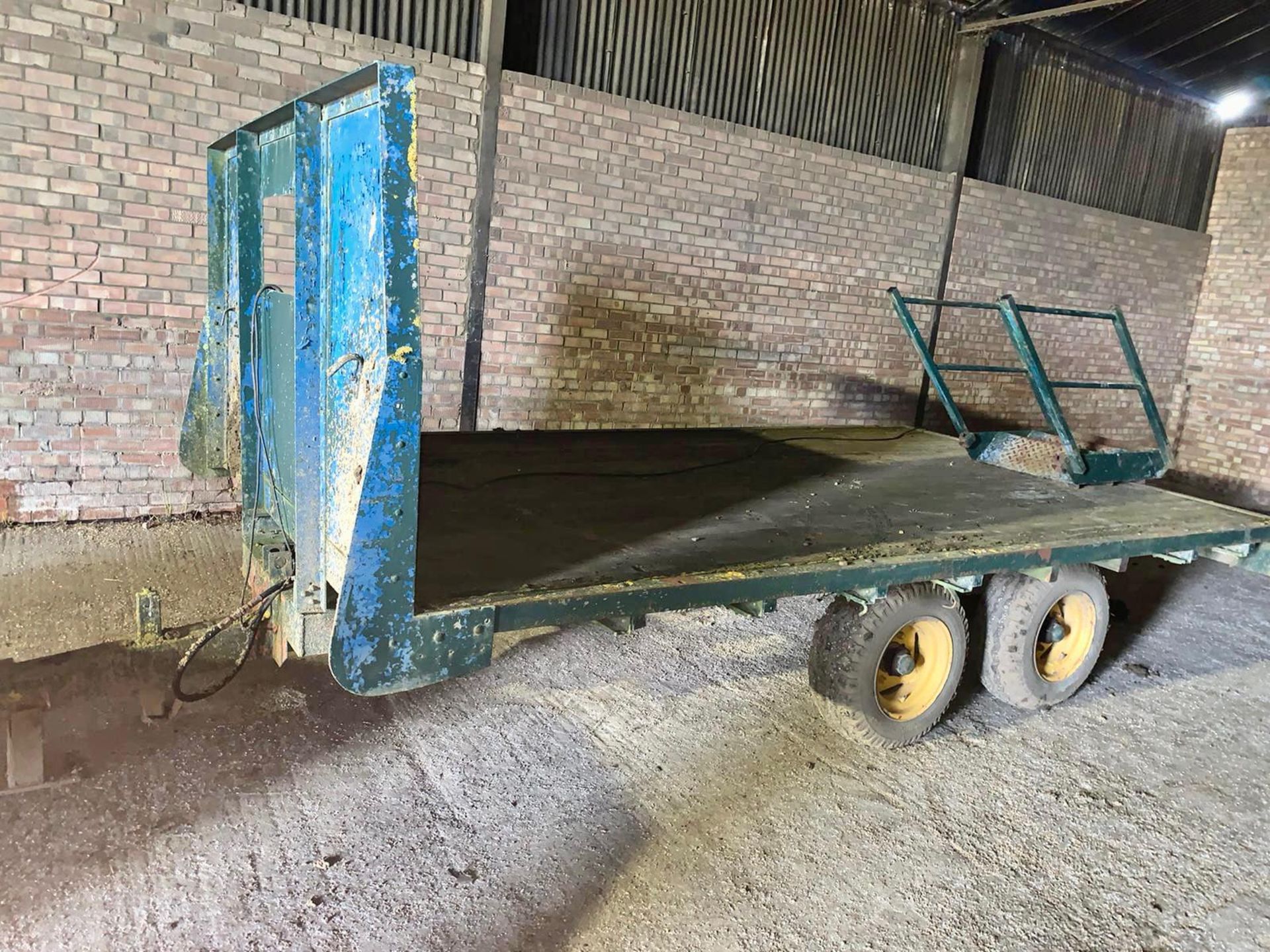 Flat bed trailer - 4.2m c/w steps and light board. Stored Chatteris, Cambridgeshire.