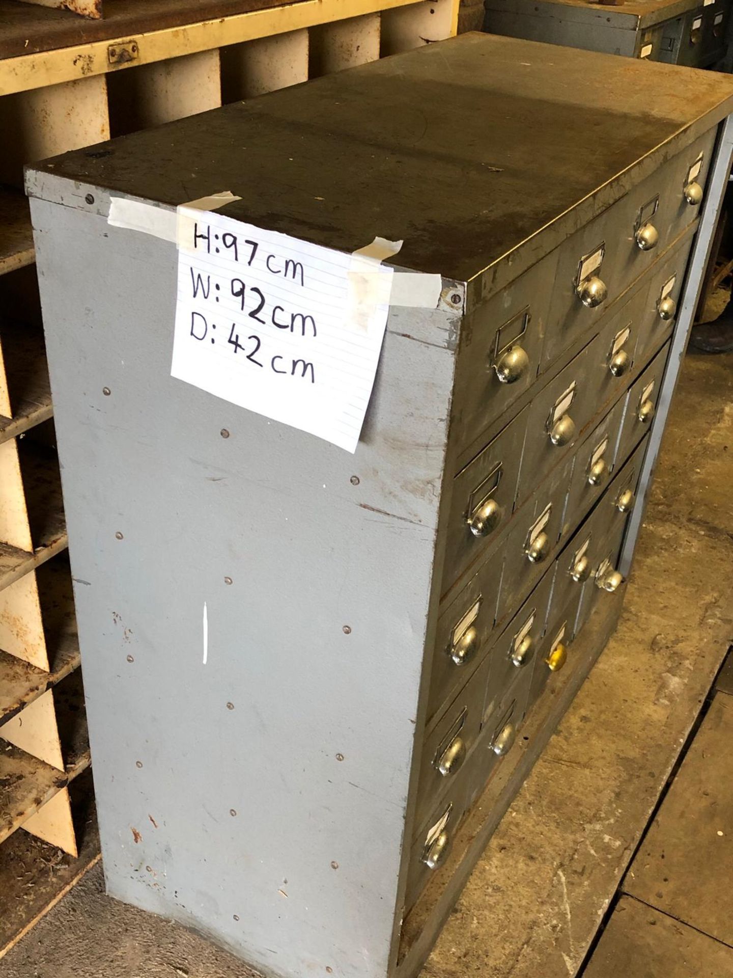 Metal Cabinet and Drawers - Height 97cm x Width 92cm x Depth 42cm. Stored Gorleston, Norfolk. - Image 2 of 2