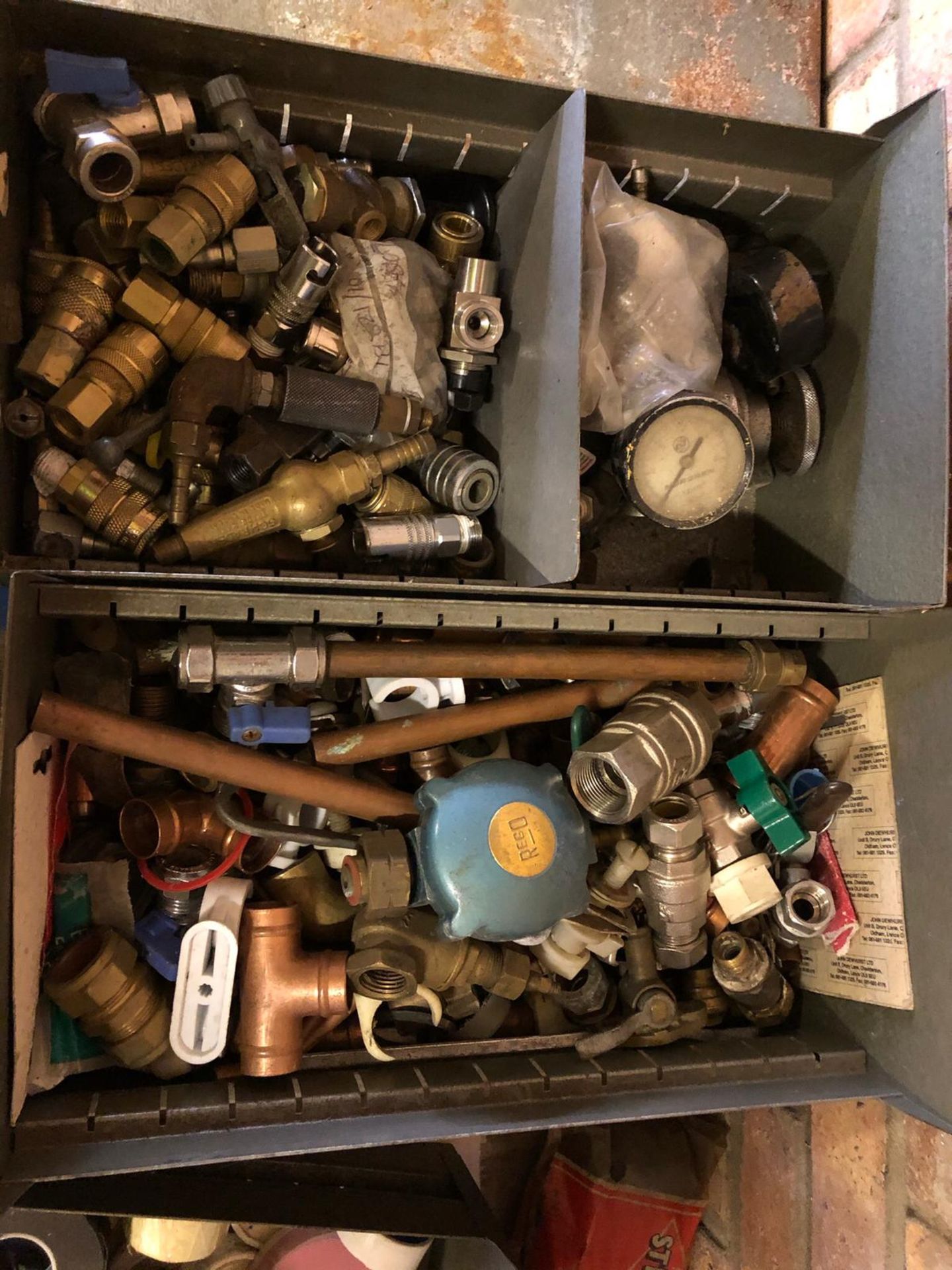 Quantity of fittings, hinges, locks, springs and jubilee clips. Stored Gorleston, Great Yarmouth.