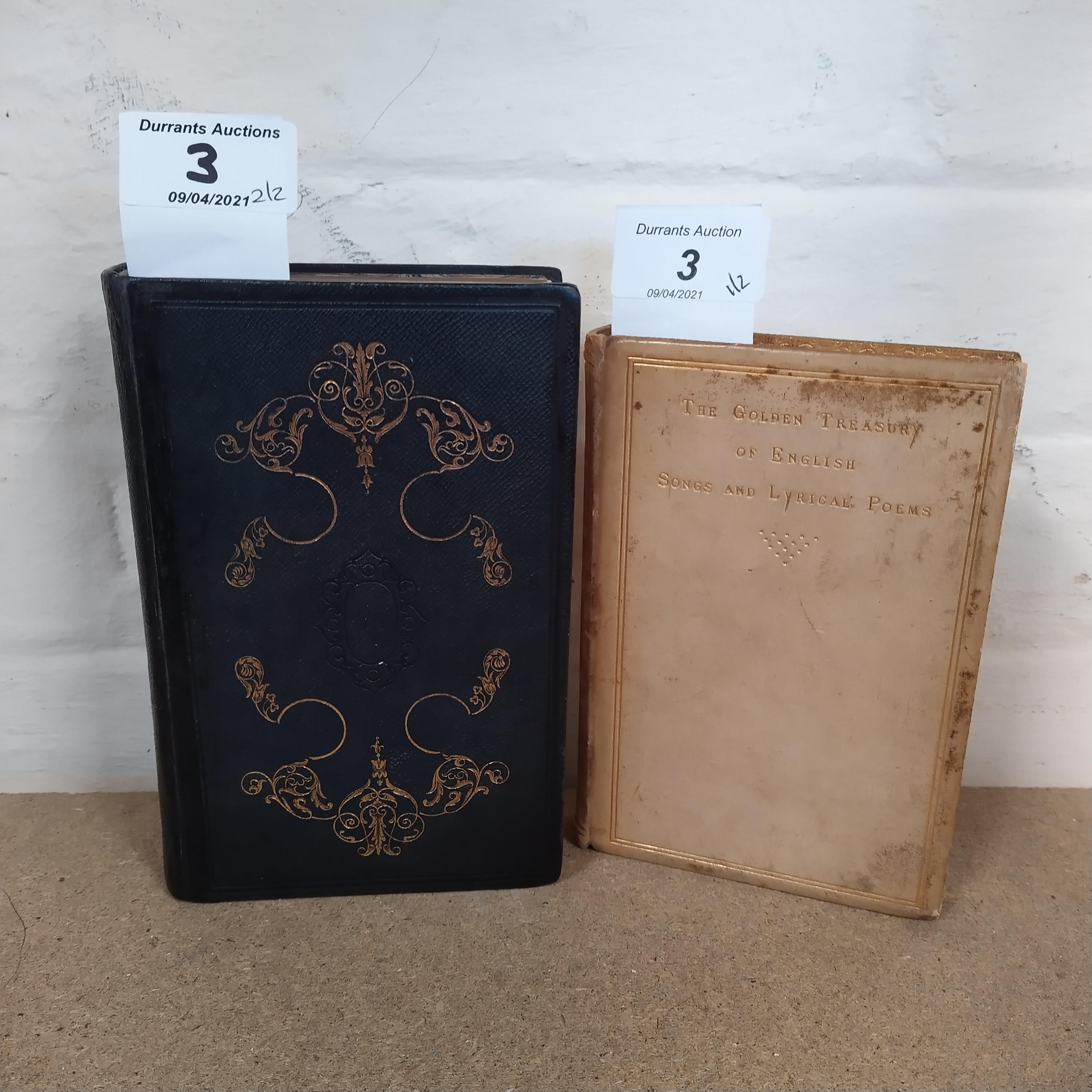 Two Victorian poetry books 'The Golden Treasury of English Songs' and 'Lyrical Poems',