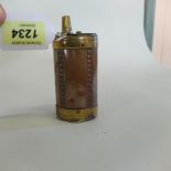 A copper and brass three way pistol flask (N.B.