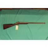 A percussion single barrel shotgun (as found),