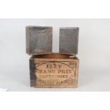 A vintage wooden shotgun cartridge crate marked 'Eley Grand Prix Cartridges Smokeless Diamond',