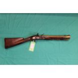 A brass barrelled Flintlock Blunderbuss, 32" overall with a 15 1/2" barrel,