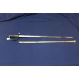 A British model 1821 Light Royal Artillery Officers sword with etched blade to the 'First Norfolk