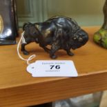 A cold painted bronze of a buffalo, no makers mark,
