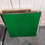 A folding baize topped card table