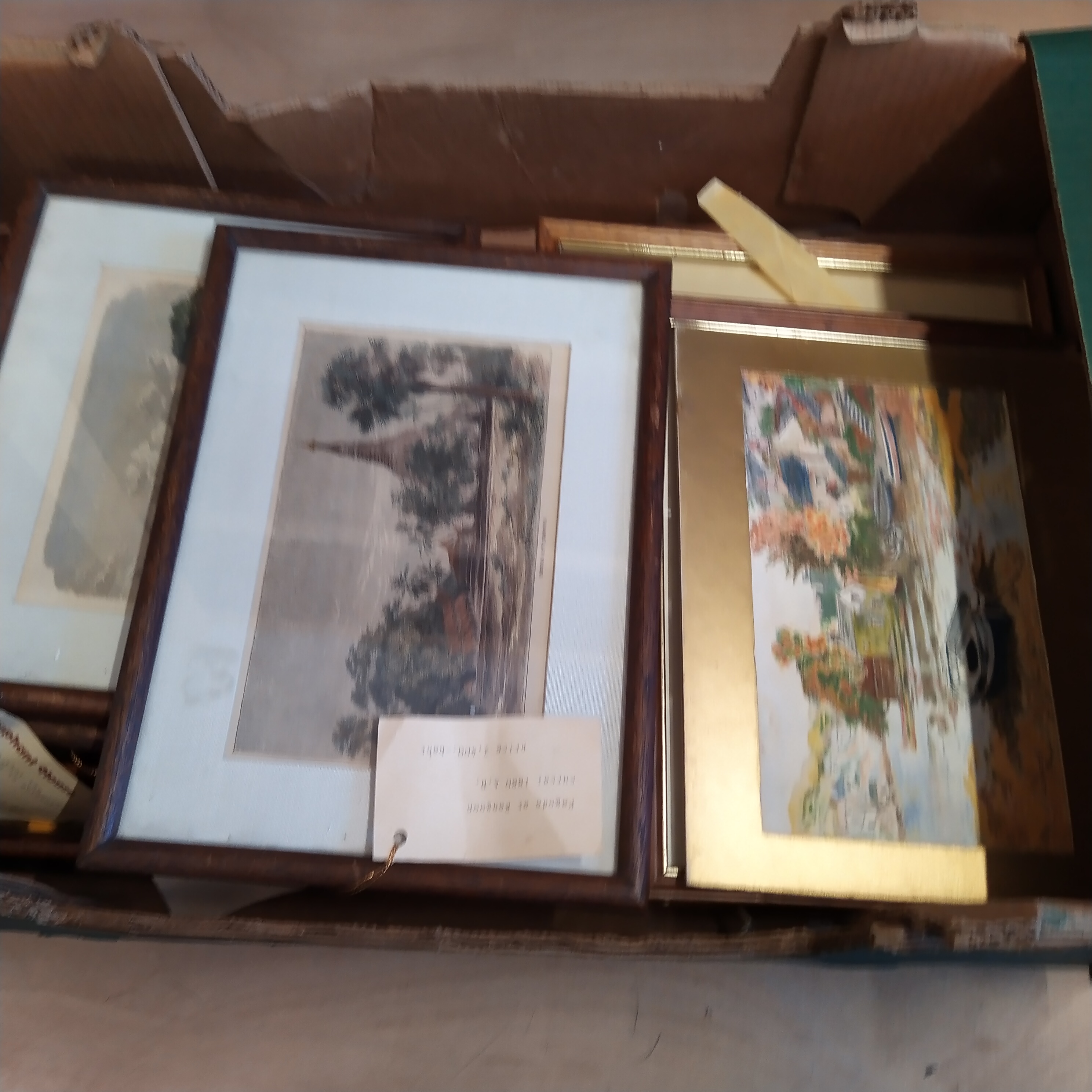 A selection of small framed and glazed watercolours and prints including four 19th Century coloured - Image 2 of 3