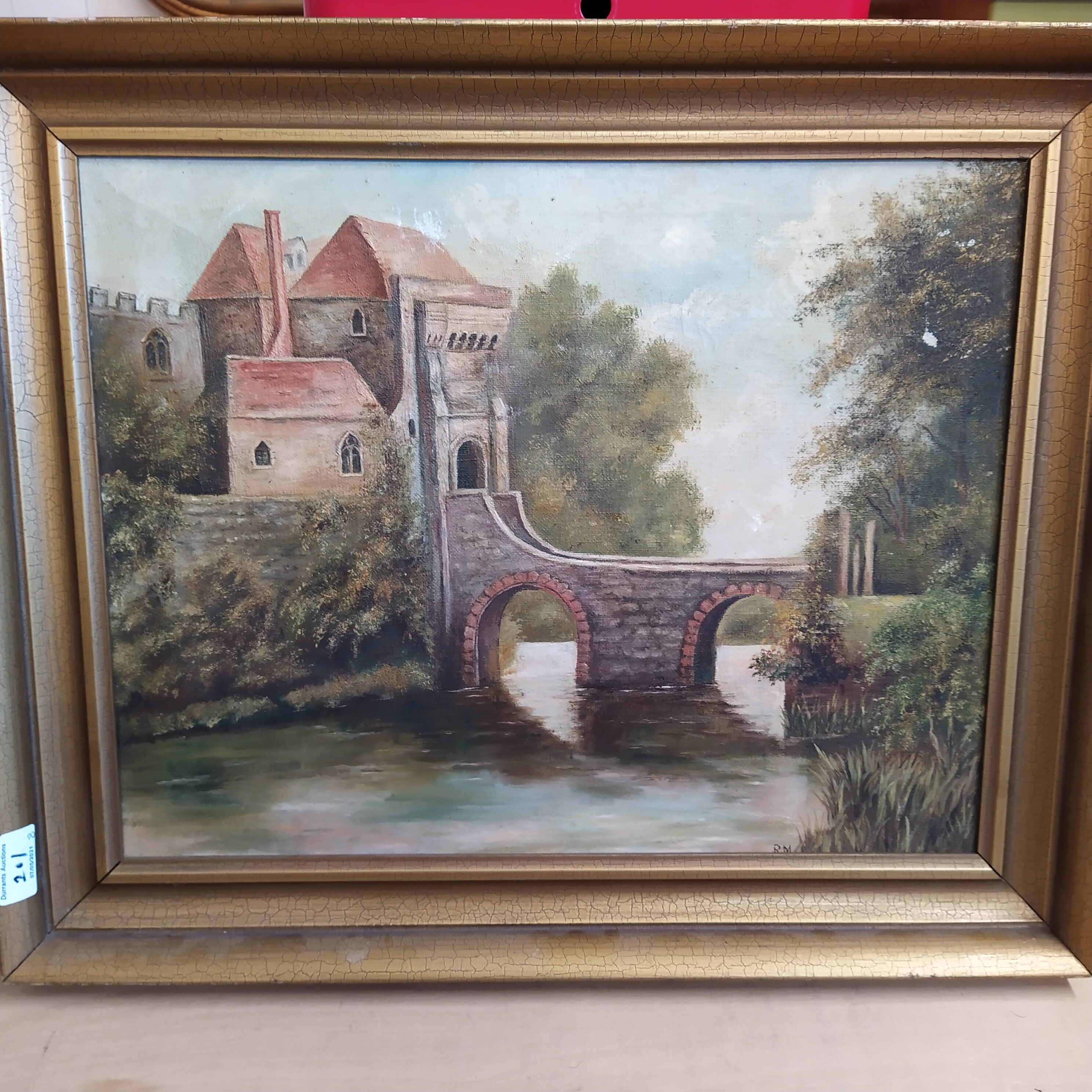 Seven framed and glazed watercolours including a broadland view with wherry, - Image 3 of 3